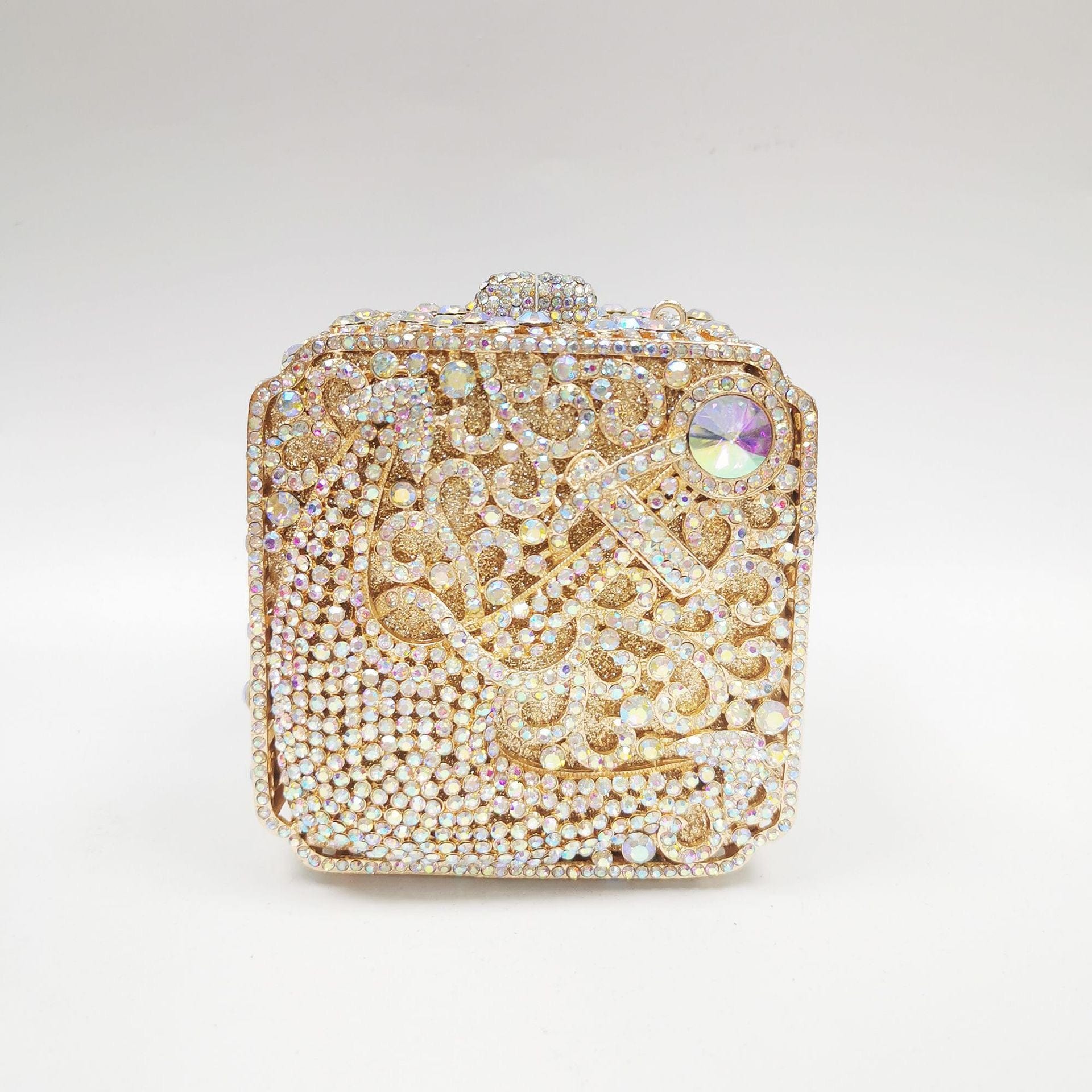 Wholesale Bridal Wedding Ladies Party Clutch Purse Hollow Out Good Quality Small Square Boutique Crystal Clutches
