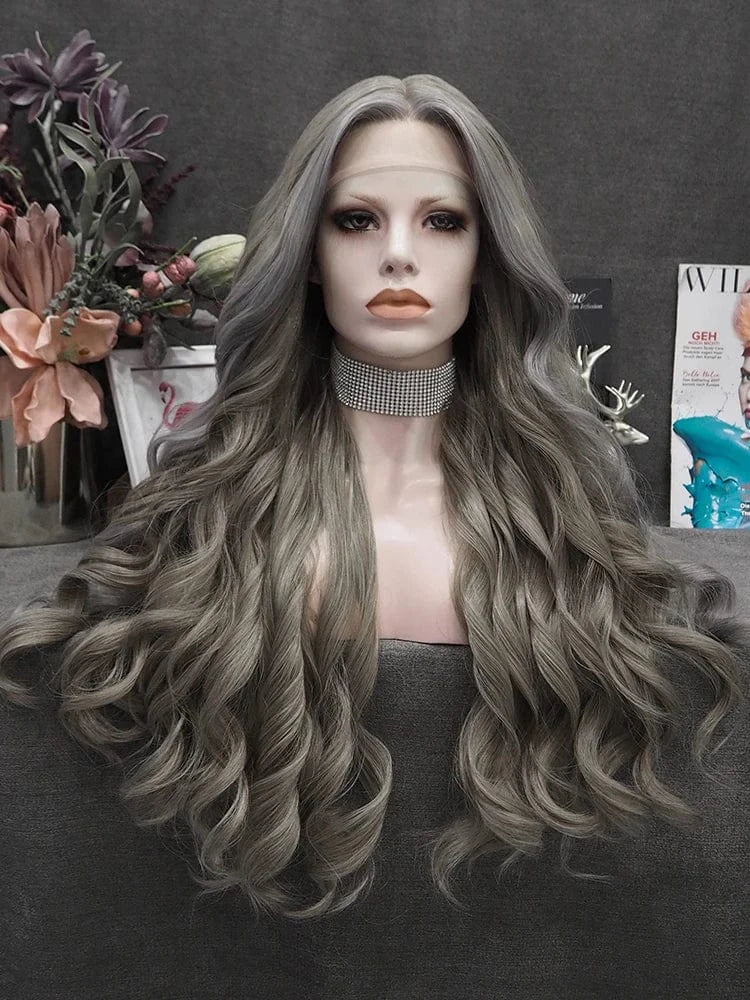 Wholesale Burgundy T-part Middle Part Lace Front Wig Fatura Premium Fiber Synthetic Hair Wigs for Black Women
