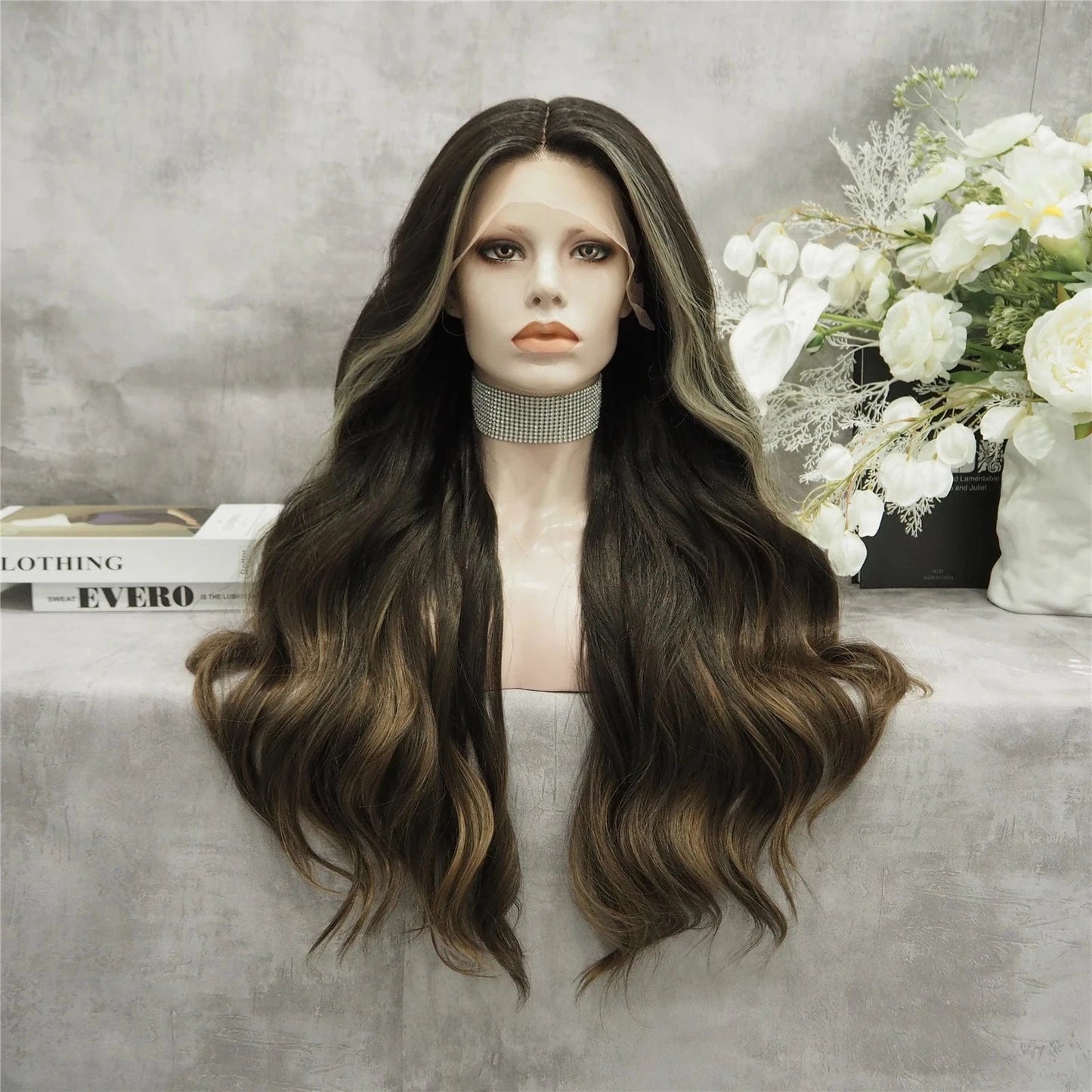 Wholesale Burgundy T-part Middle Part Lace Front Wig Fatura Premium Fiber Synthetic Hair Wigs for Black Women