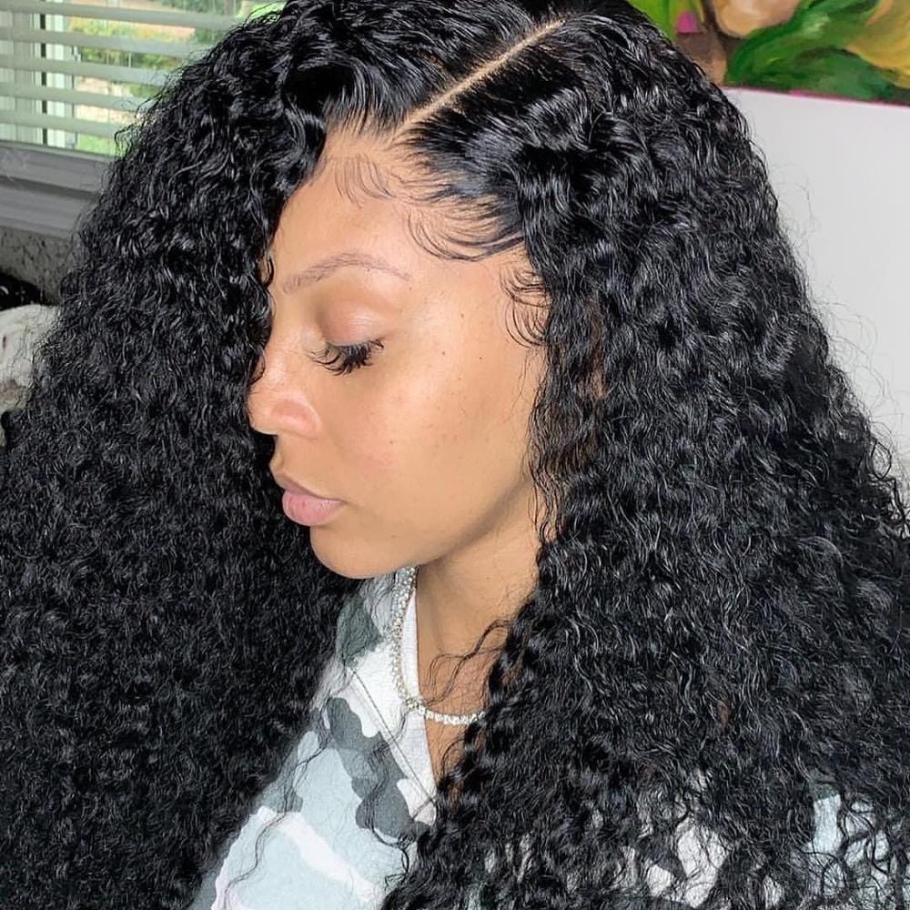 wholesale burmese curly virgin hair for women 100% brazilian virgin lace curly frontal wig with Baby hair