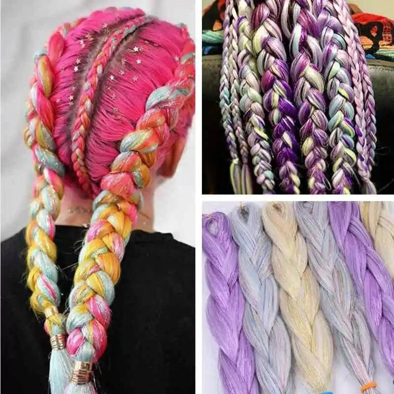 Wholesale BY Express DHL 200packs 100g 24" 60cm BUBBLEGUM LIGHT MAUVE Synthetic Jumbo Braid Mixed Metallic Glitter Twinkl