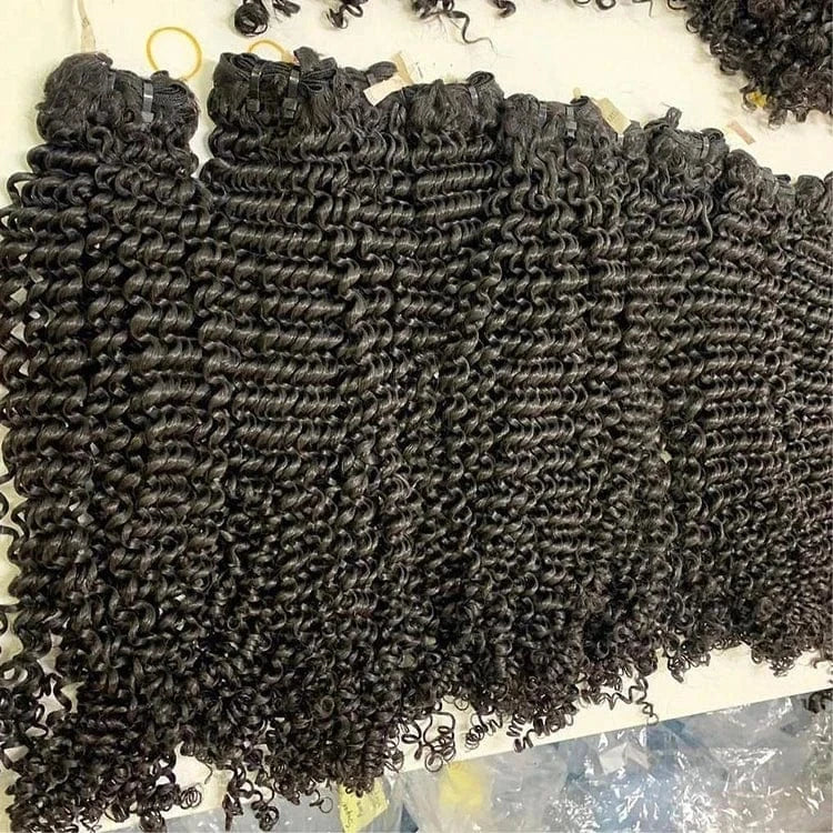Wholesale Cambodian human hair weave bundles Double Drawn Raw Virgin Cuticle Aligned Raw Kinky Curly hair bundles