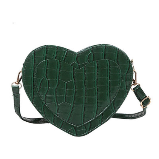 Wholesale Cheap Pu Leather Bag Heart Shape Cross body for Ladies Crocodile Leather Mini hand bag