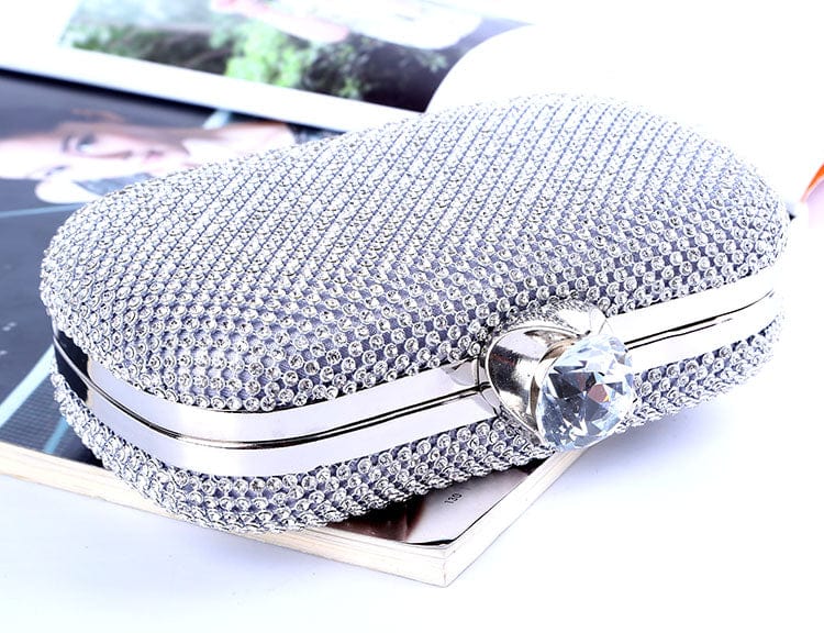 Wholesale Classic Crystal Evening Bag Diamond Box with Satin Lining for Women Party Dinner Prom Banquet Evening Clutch Purse