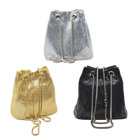 Wholesale Cross Body Bag Aluminum Evening Clutch Bag Party Prom Wedding  Shoulder Purse Metallic Shiny Scale Tote Bag