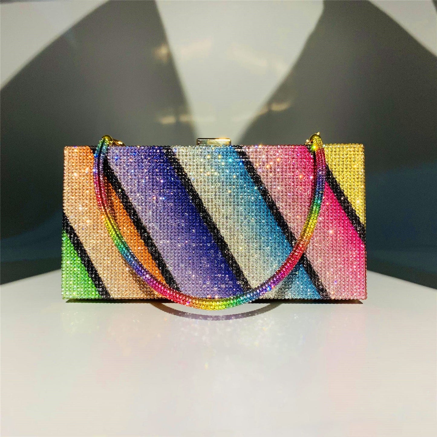 Wholesale Custom Lady Elegant Evening Bag Luxury Women Popular Rainbow Party evening handbags for women