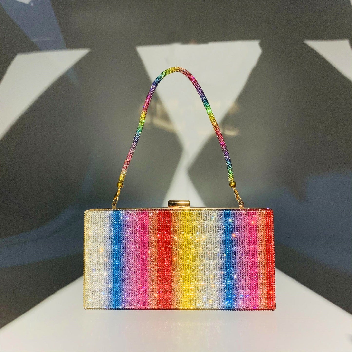 Wholesale Custom Lady Elegant Evening Bag Luxury Women Popular Rainbow Party evening handbags for women