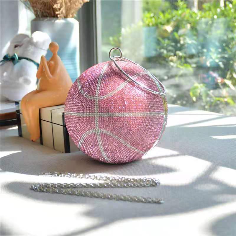 Wholesale custom logo new basket ball luxury rhinestones glitter ladies designer basketball bags purses and handbags for women