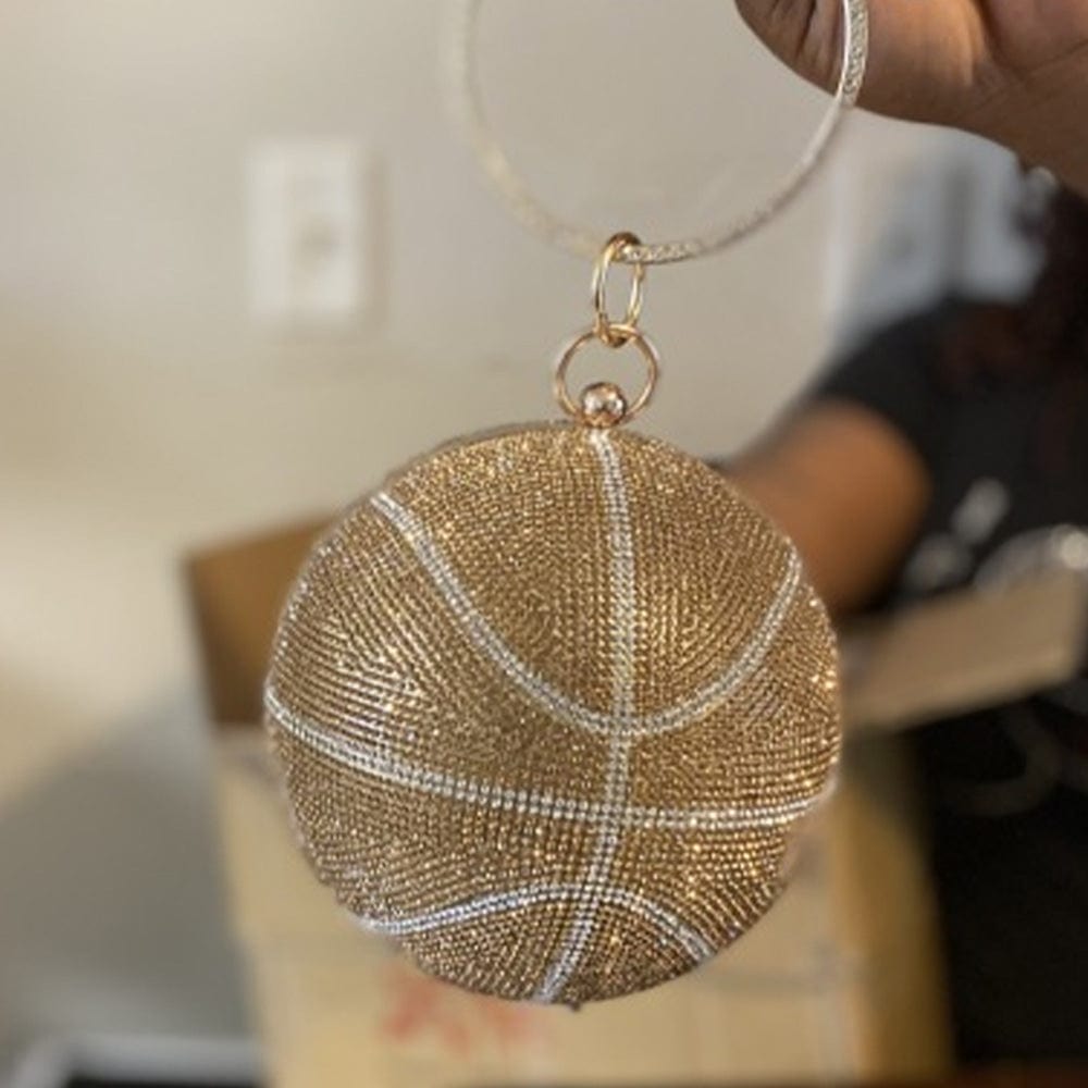 Wholesale custom logo new basket ball luxury rhinestones glitter ladies designer basketball bags purses and handbags for women