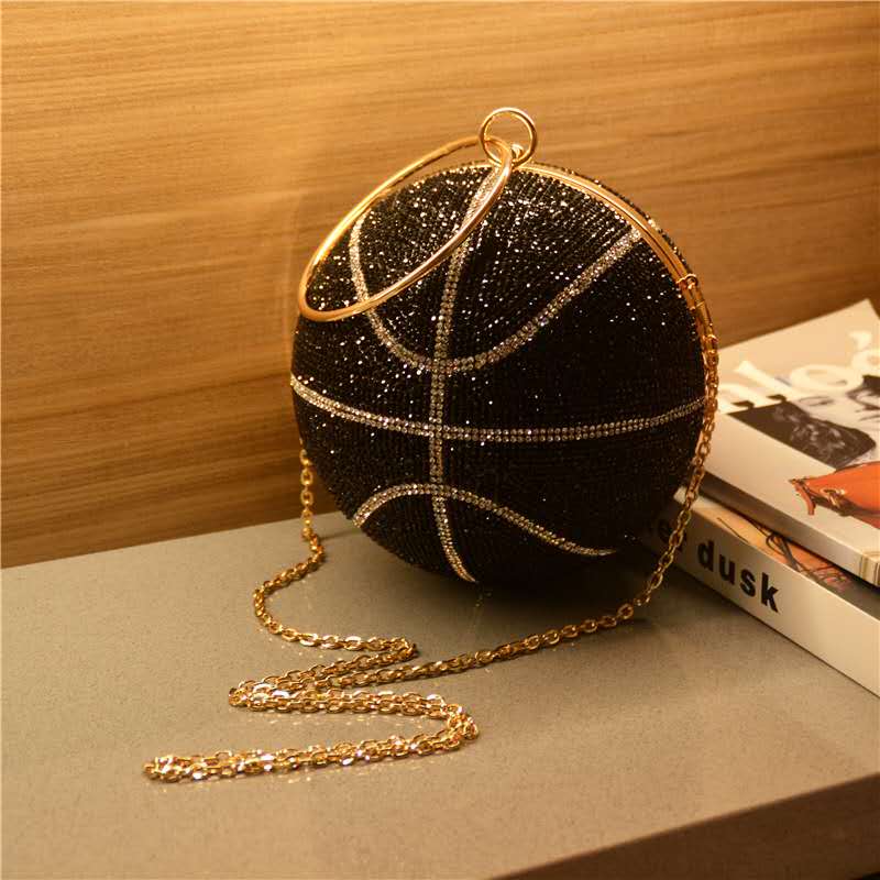 Wholesale custom logo new basket ball luxury rhinestones glitter ladies designer basketball bags purses and handbags for women