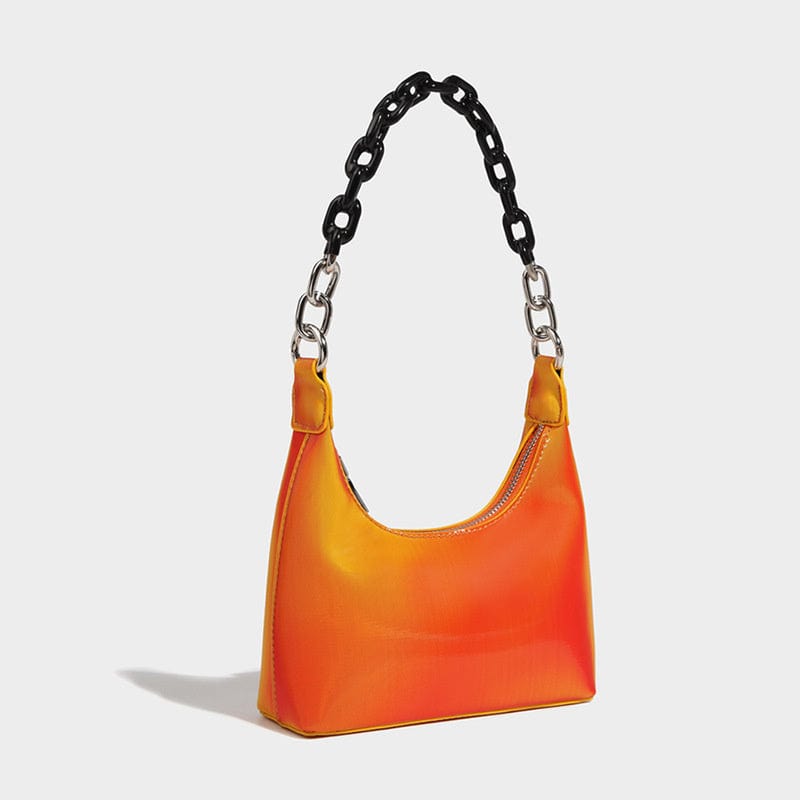 Wholesale Customize Purses and Handbags Gradient Rainbow Shoulder Bags Crossbody Fashion Leather Half Moon Bags for Women 2022