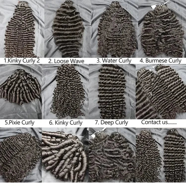 Wholesale cuticle aligned hair raw vietnamese Burmese Curly Hair Bundle Raw one donor raw hair bundles