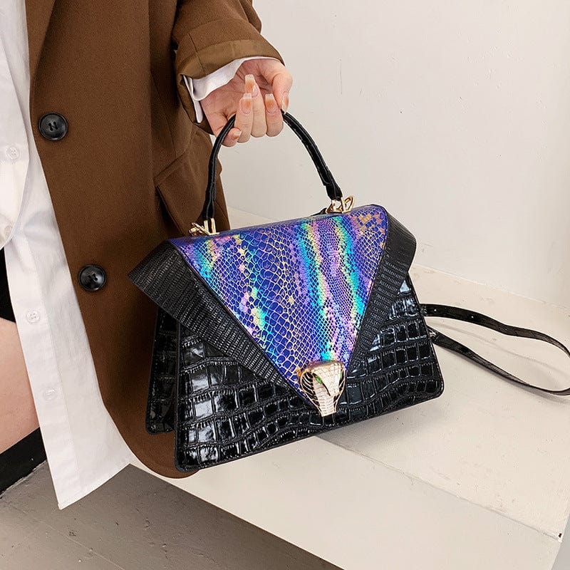 Wholesale Designer Shoulder Bag Snakeskin Crossbody Triangle Leather Handbags For Women
