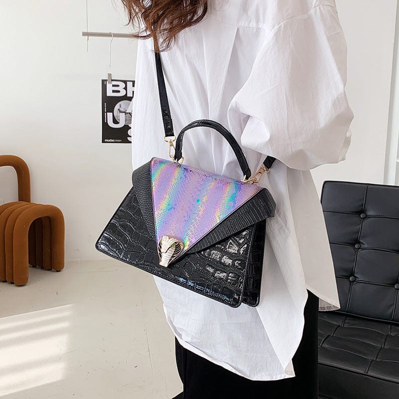 Wholesale Designer Shoulder Bag Snakeskin Crossbody Triangle Leather Handbags For Women