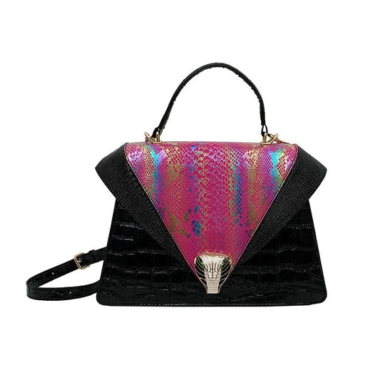 Wholesale Designer Shoulder Bag Snakeskin Crossbody Triangle Leather Handbags For Women