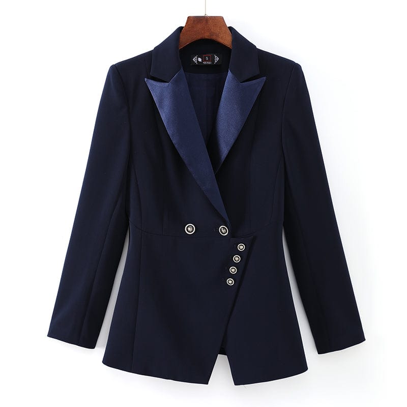 Wholesale Dropship OEM OL Office Lady Female Notched Collar Slim Blazer Jackets Pants 2 Pieces Set Women's Formal Pants Suits