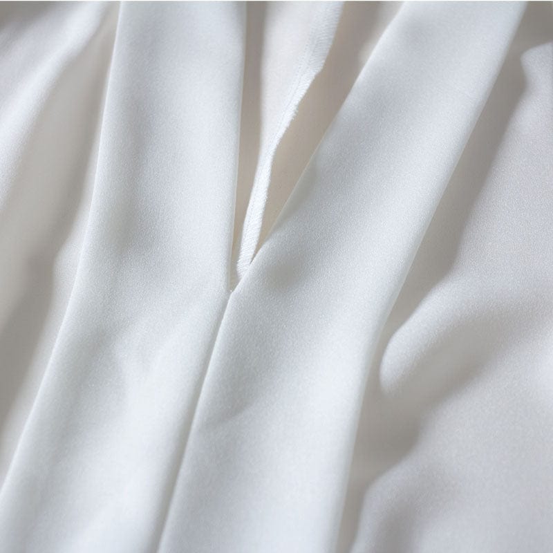 Wholesale Dropship Solid Loose Chiffon Shirt Breathable Soft V-neck Draped Blouse Women Wear Casual Style Office Lady Tops