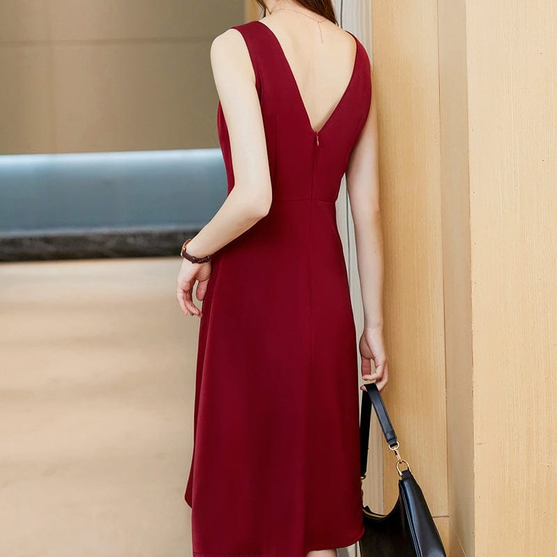 Wholesale Elegant Summer Women's Office Work Party sexy Evening Dresses Fashion Soft Lady Casual V neck Blazer Dress