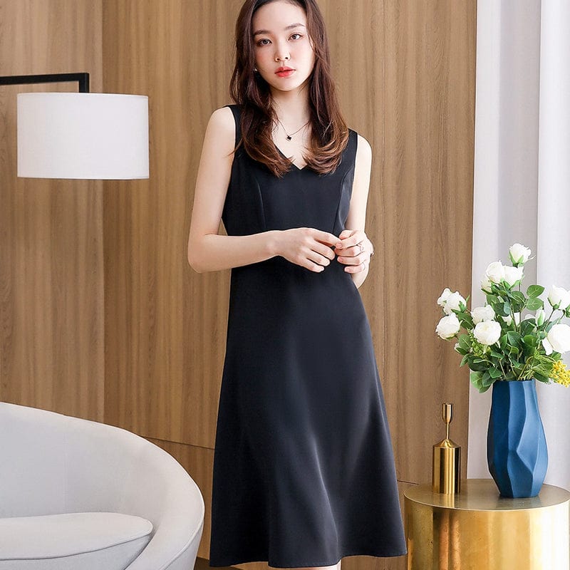Wholesale Elegant Summer Women's Office Work Party sexy Evening Dresses Fashion Soft Lady Casual V neck Blazer Dress