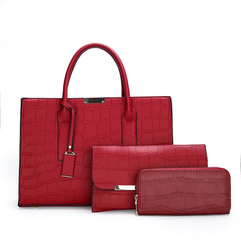 Wholesale famous designer women shoulder bag ladies 3 piece leather tote handbag sets