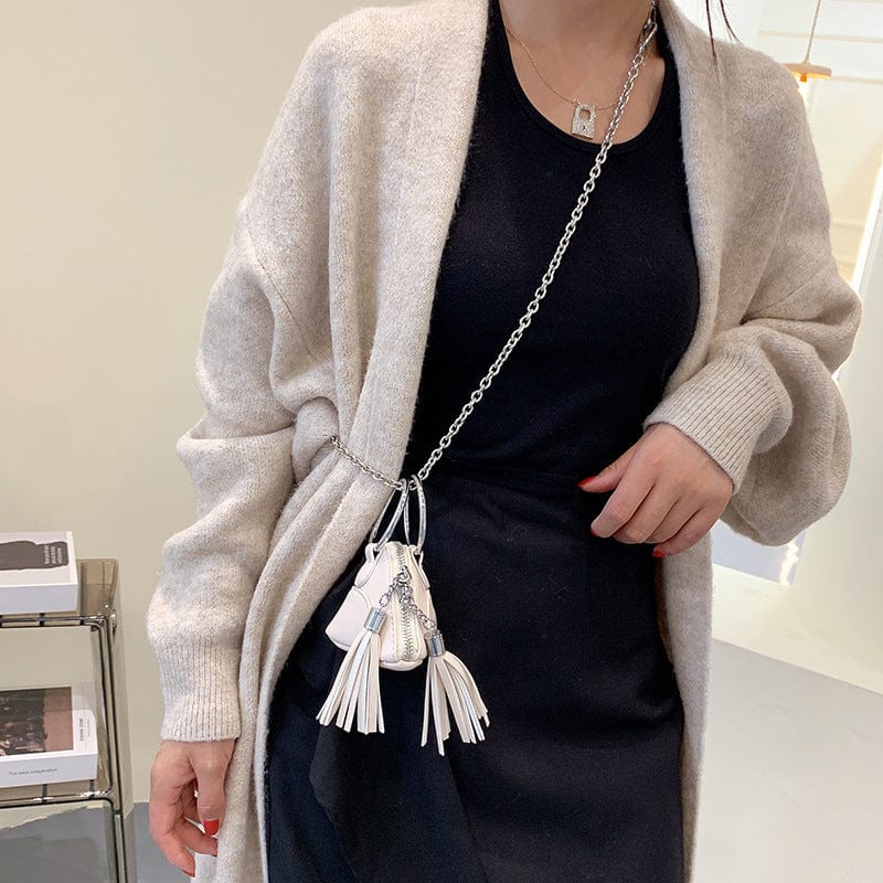 Wholesale fashion girls small tassel coin purses ladies shoulder luxury sling women's mini bags