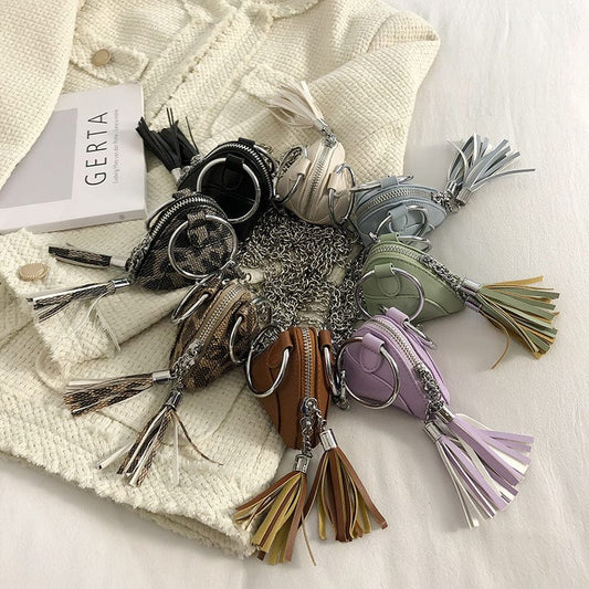 Wholesale fashion girls small tassel coin purses ladies shoulder luxury sling women's mini bags