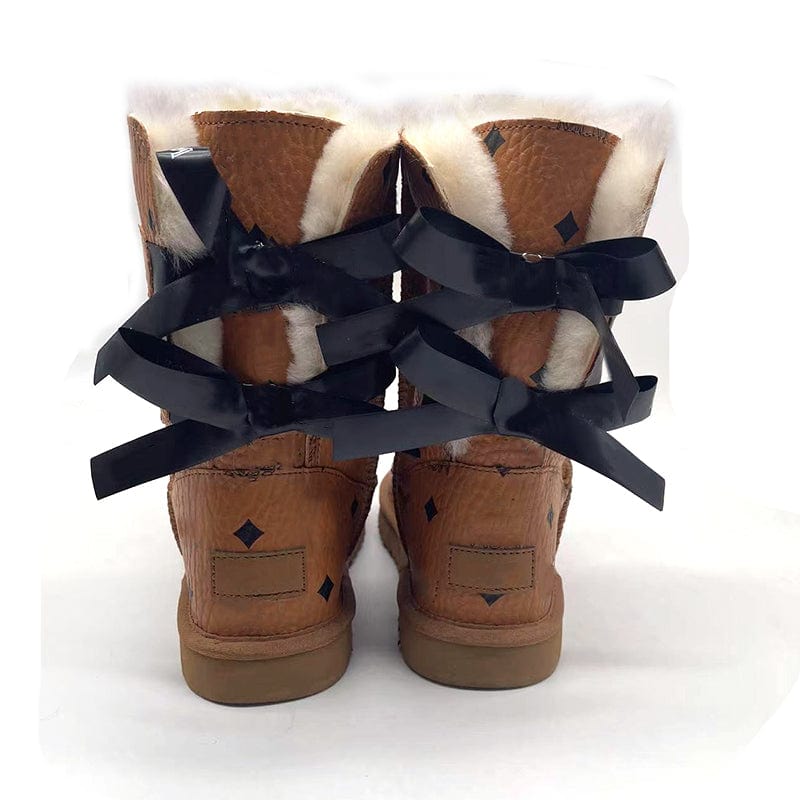Wholesale Fashion Women Boots Girls Ladies Boots With Bows Winter Snow Boots
