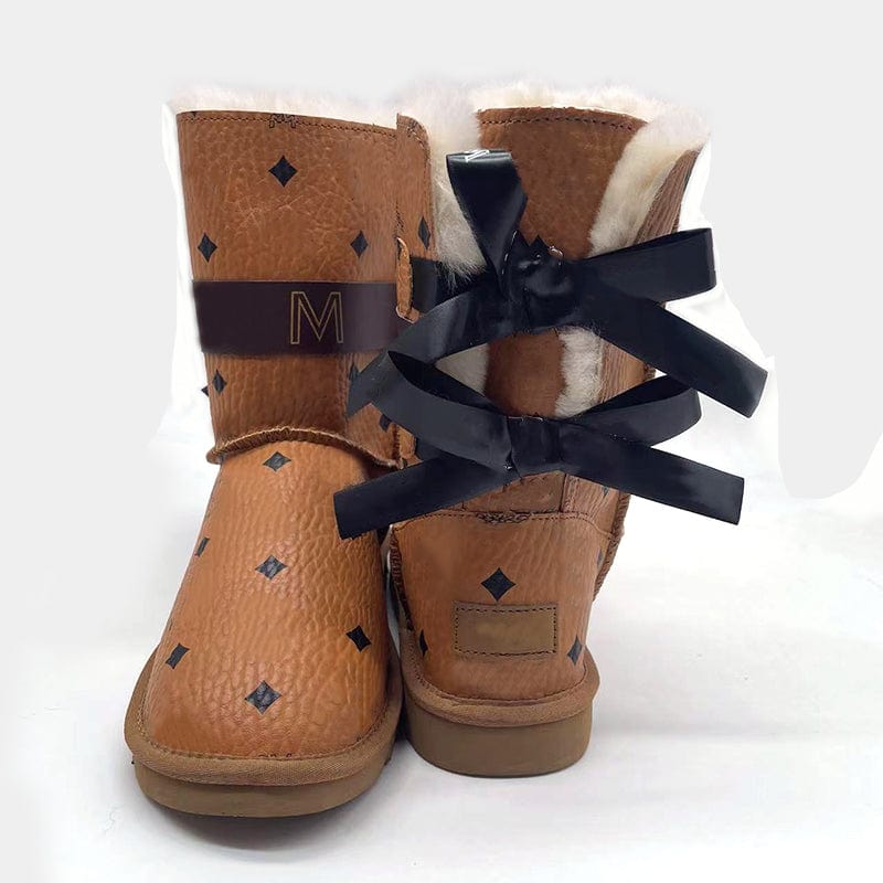 Wholesale Fashion Women Boots Girls Ladies Boots With Bows Winter Snow Boots