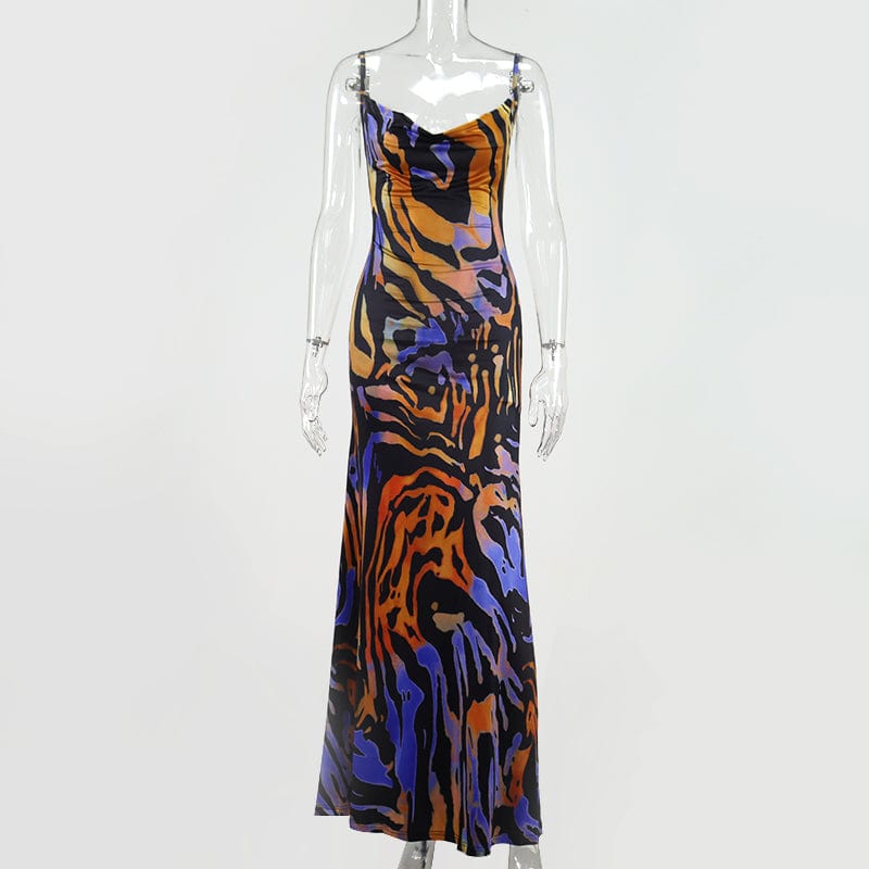 Wholesale Floral Strap Bandage Backless Plus Size Dress Long Ladies Dresses Fashion Dresses 2023 Women Vestidos