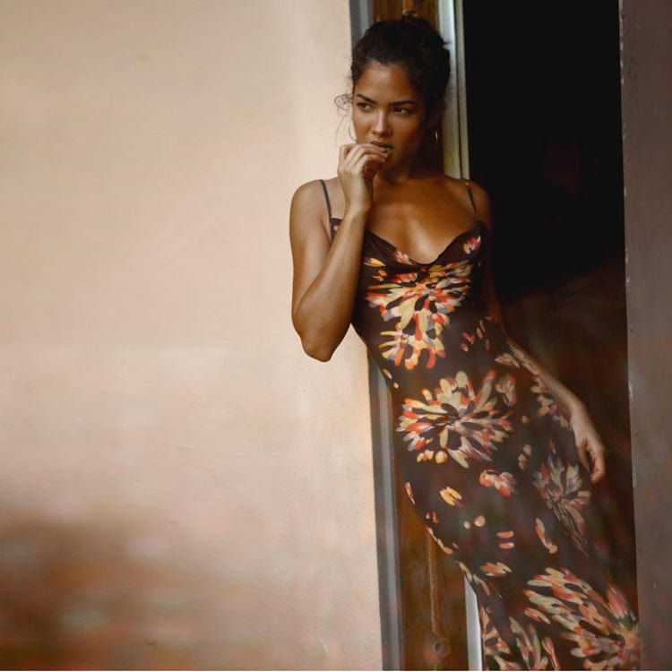 Wholesale Floral Strap Bandage Backless Plus Size Dress Long Ladies Dresses Fashion Dresses 2023 Women Vestidos
