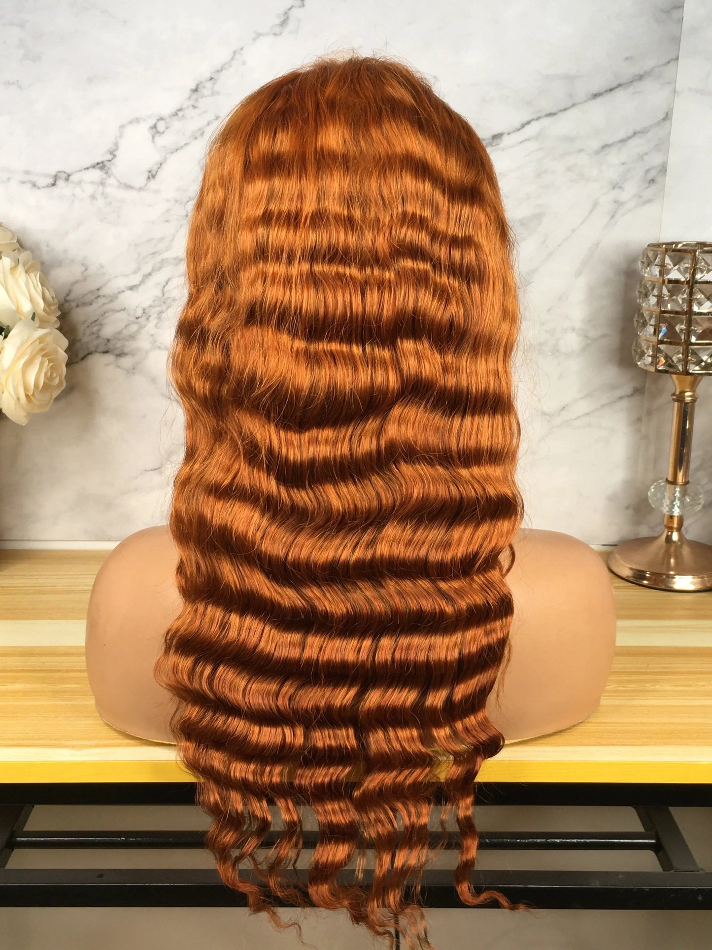 Wholesale Ginger Color Loose Wave Wig Cuticle Aligned Unprocessed Human Hair Transparent HD Lace Front Wigs