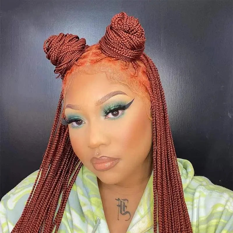 Wholesale Glueless Braid raw indian wigs Natural raw virgin lace front wigs human hair hd 360 full frontal lace braided