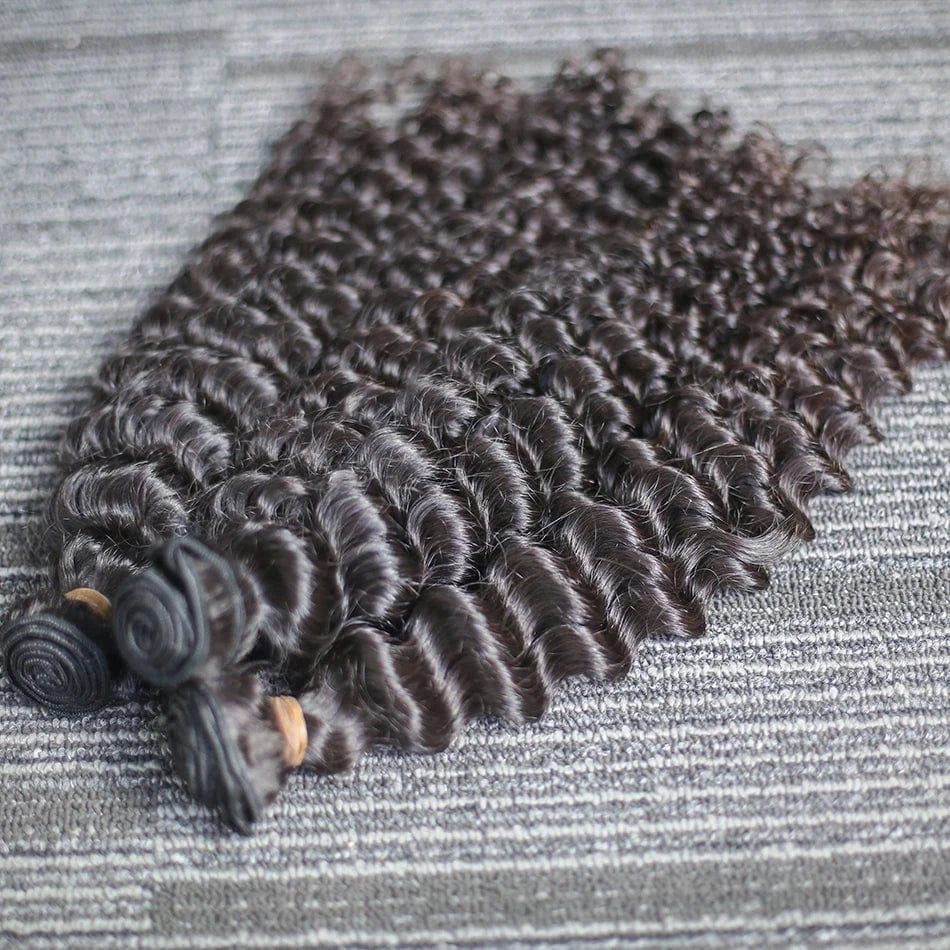Wholesale Grade 9A deep curl human hair extension virgin human hair virgin Peruvian deep wave