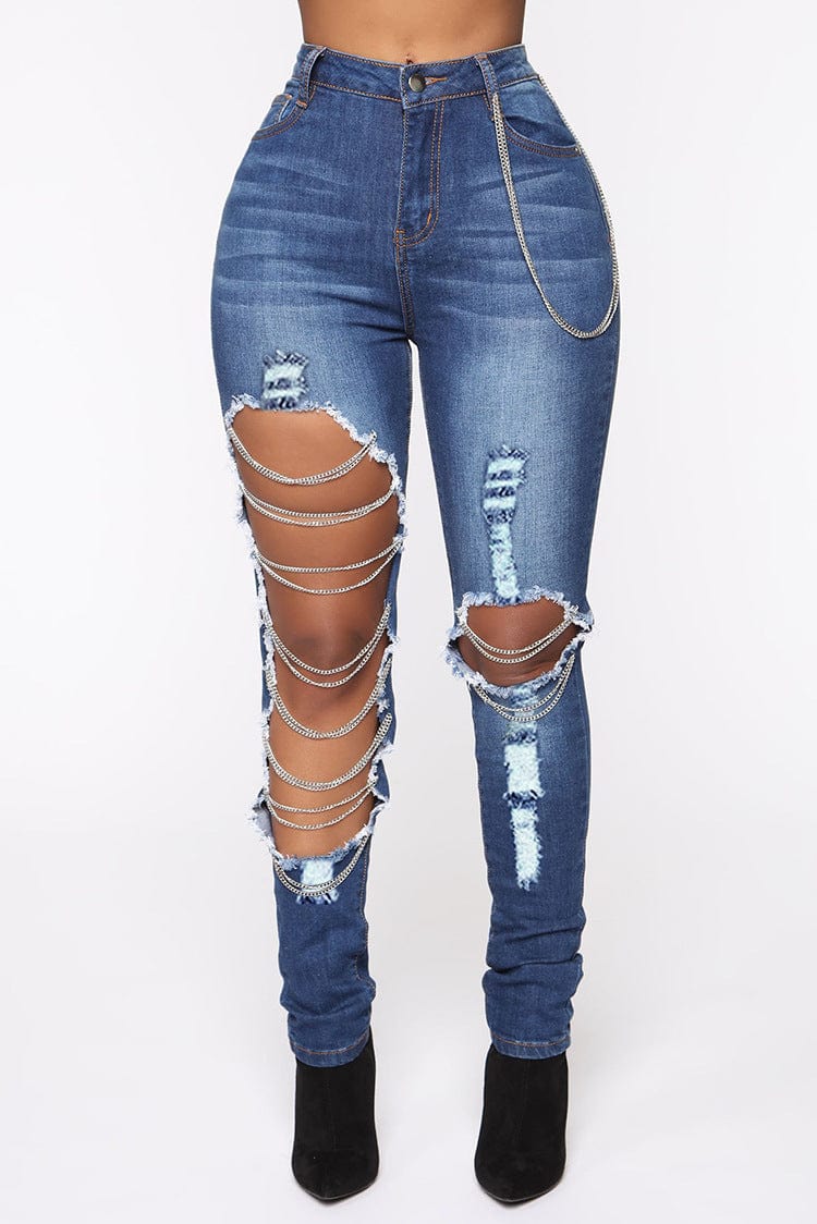 Wholesale Ladies Female Women's Pantalon Jean Femm Sexy Bell Bottom Plus Ripped Denim Pants Skinny High Waisted Jeans