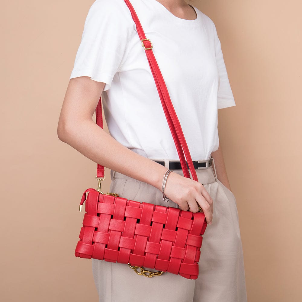Wholesale Ladies Luxury Shoulder Bags Weave Crossbody Shoulder Underarm Bags Tote Hand bags Messenger Handbags Women