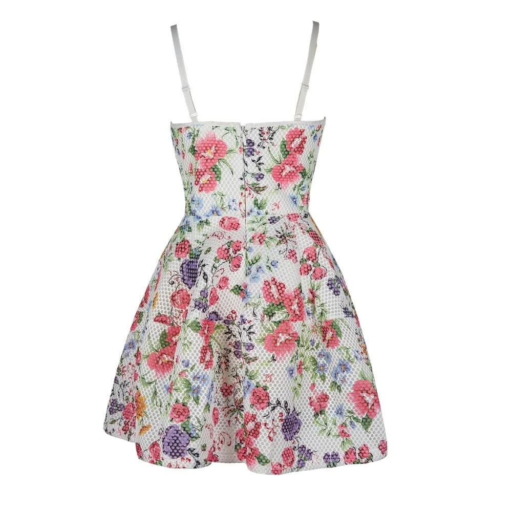 Wholesale lady fashion plus size korean wedding women girl sexy party flower print dress evening