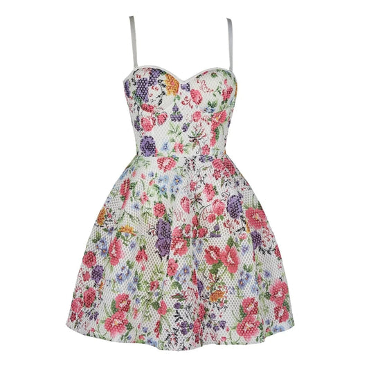 Wholesale lady fashion plus size korean wedding women girl sexy party flower print dress evening