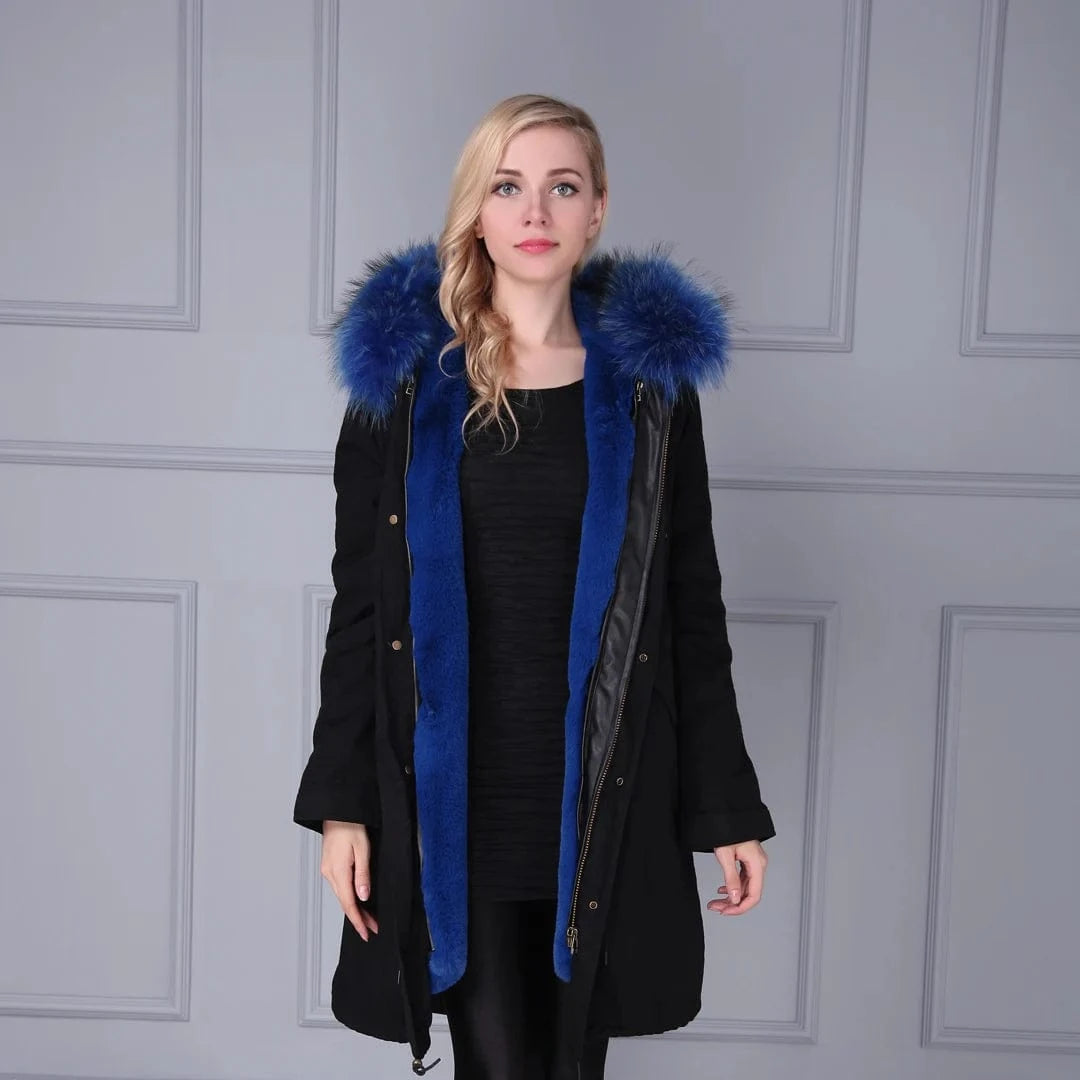 Wholesale Lady Hoodies Warm Plus Size Winter Fur Parka