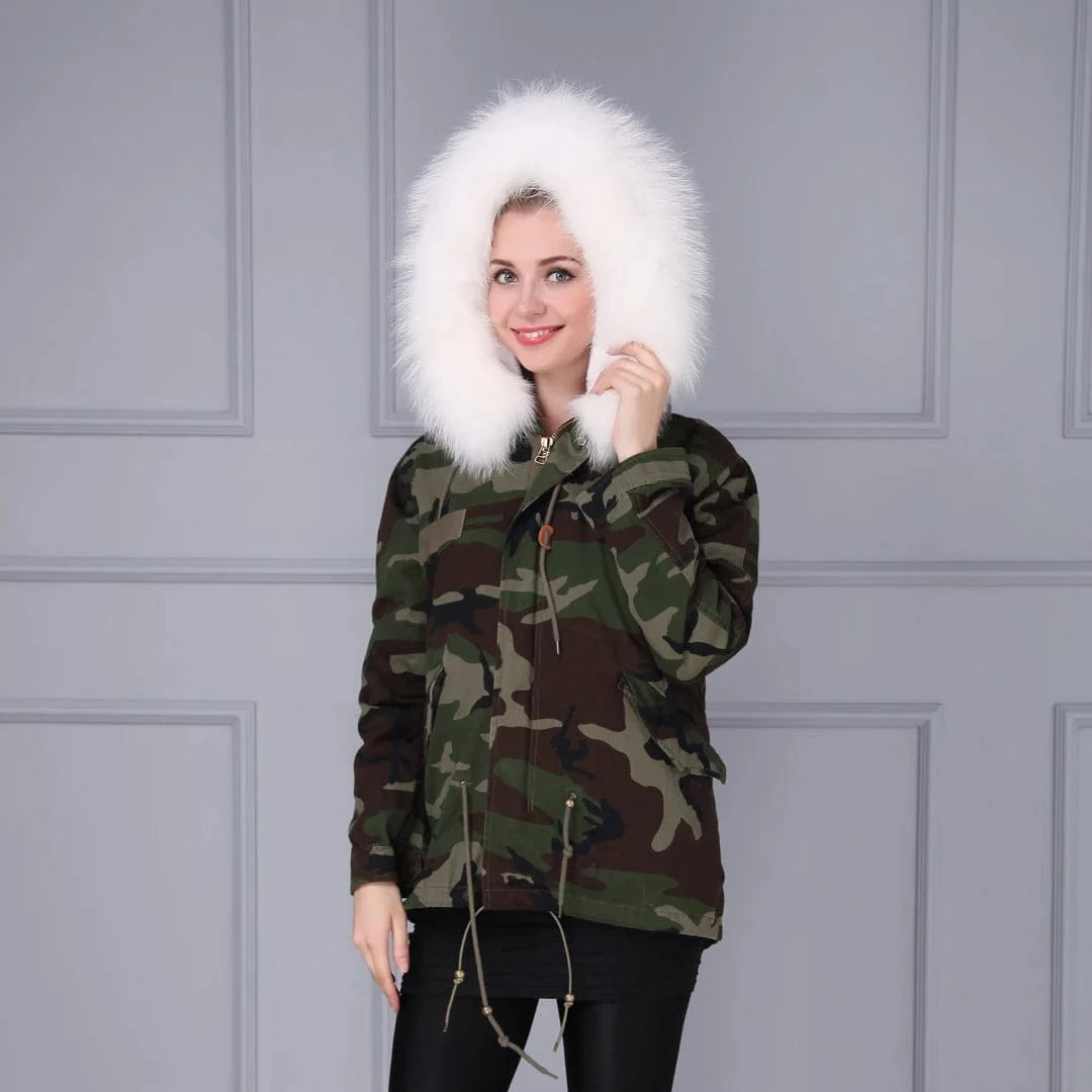 Wholesale Lady Hoodies Warm Plus Size Winter Fur Parka