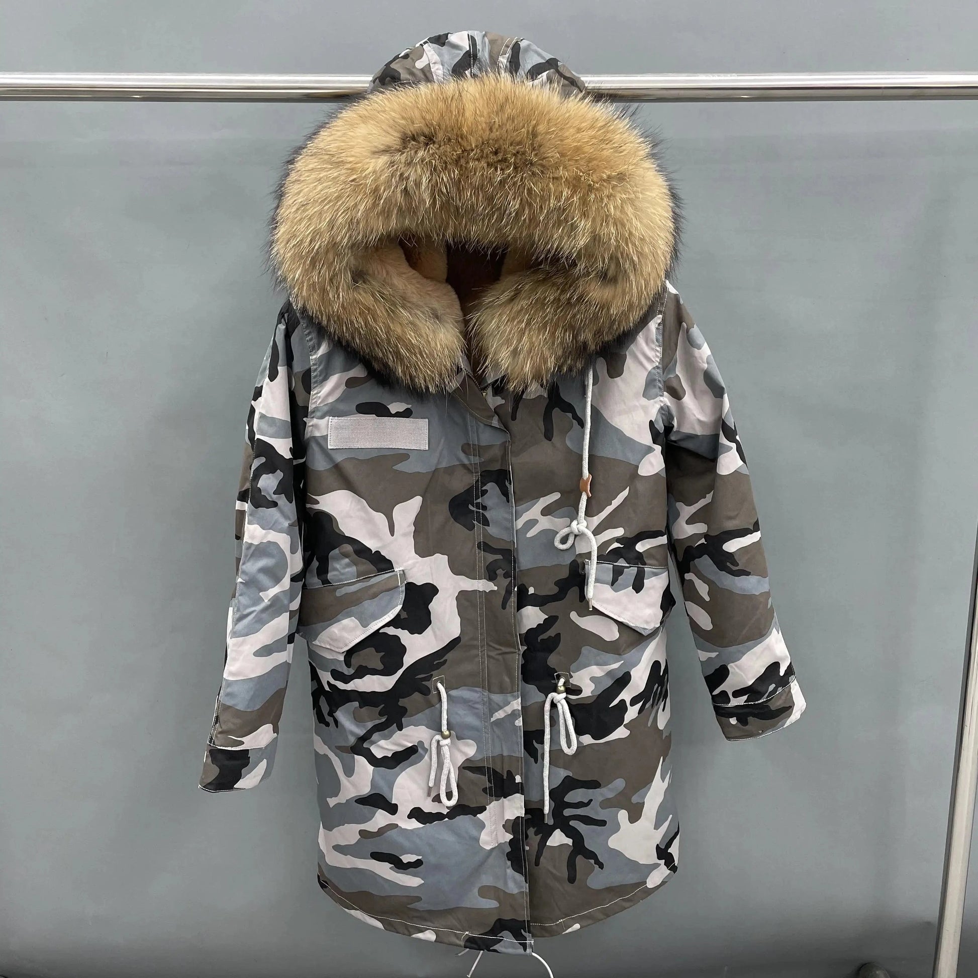 Wholesale Lady Hoodies Warm Plus Size Winter Fur Parka