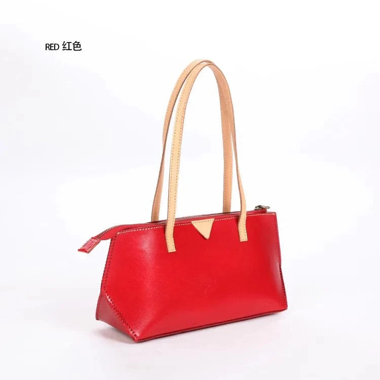 Wholesale Leather Business Women's Shoulder Bag Genuine Cowhide Leather Retro Zipper Women's Shoulder Bag Underarm Bag