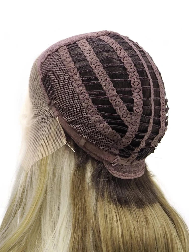Wholesale Long Wig Highlight Honey Blond Lace Front Wig Overnight Delivery Premium Fiber Ombre Synthetic Lace Front wigs