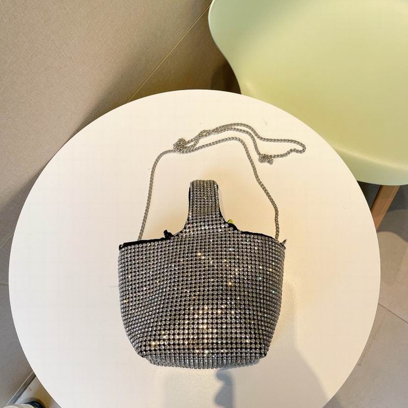Wholesale Luxury Handbags for Women Fashion Cross Body Purses Trendy Rhinestones Bucket Clutch Bag Female Shoulder Tote Bag