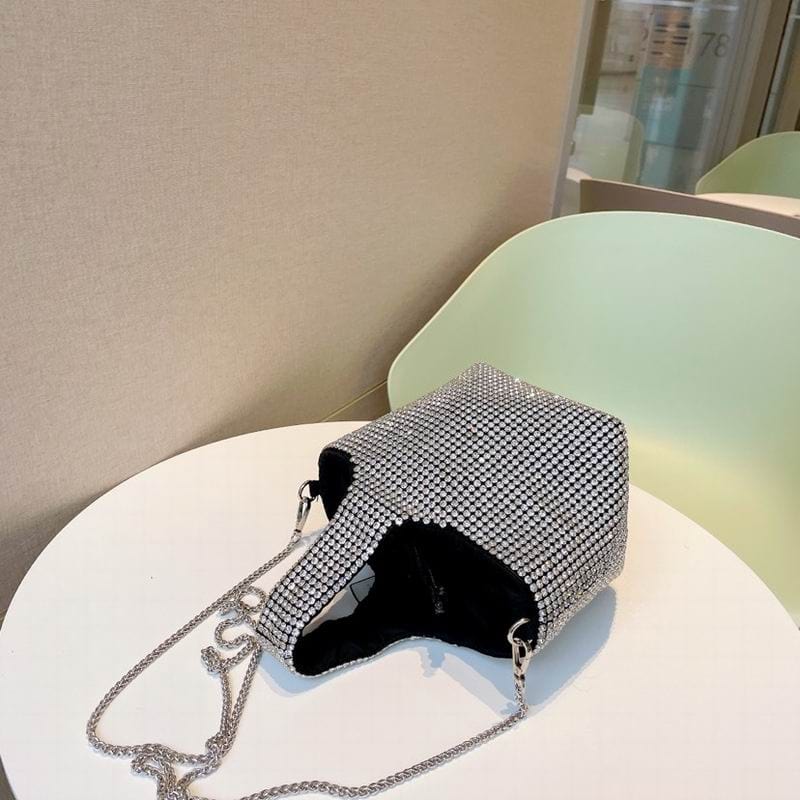 Wholesale Luxury Handbags for Women Fashion Cross Body Purses Trendy Rhinestones Bucket Clutch Bag Female Shoulder Tote Bag