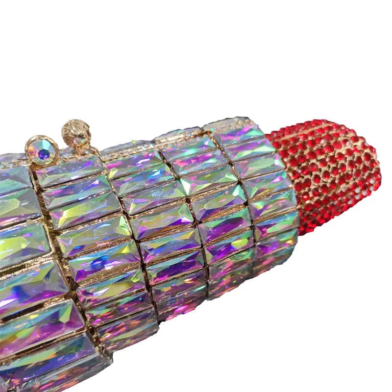 Wholesale New Arrival Lipstick Rhinestone Bag Crystal Clutch Evening Handbags Luxury Wedding Diamond Clutch Bags Lipstick Purse