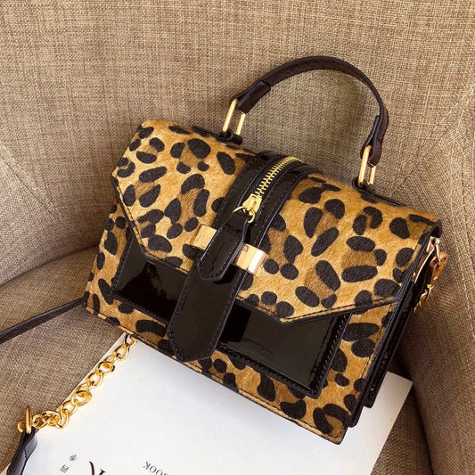 Wholesale New Arrivals Fashion Leopard Pattern Chain Shoulder Small Leather Handbags for Women