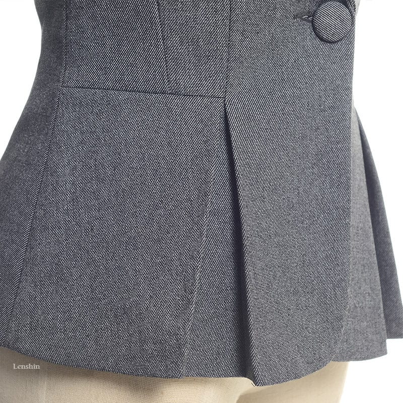 Wholesale OEM 2 Pieces Set Women Business Suits Formal Office Lady Uniform Design Gray pant Suit Women Work Wear Blazer Trouser
