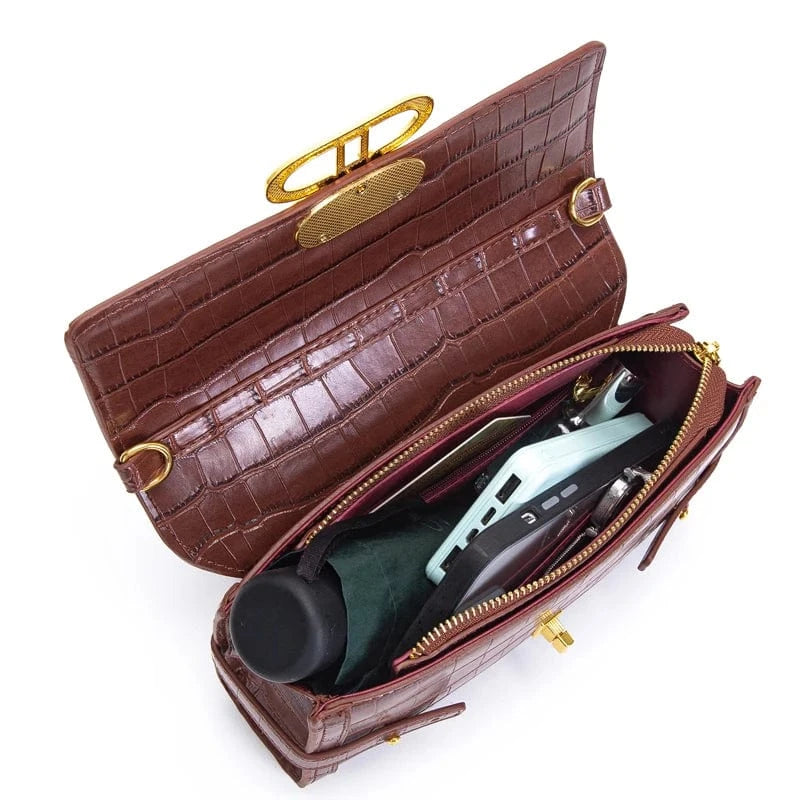 Wholesale price punk handbag custom small crossbody bag pu leather crocodile new latetest handbags 2023