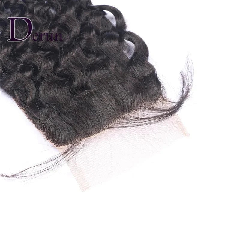 Wholesale Price Raw Virgin Human Curly hair Can be Dyed Bleached 4*4 HD swiss Lace Closure