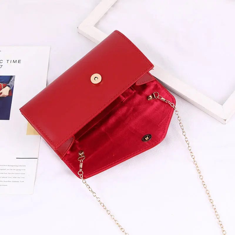 Wholesale PU Leather Clutch Latest Design Simple Fashion One-shoulder Chain Purse Envelope Ladies Purse Evening bag